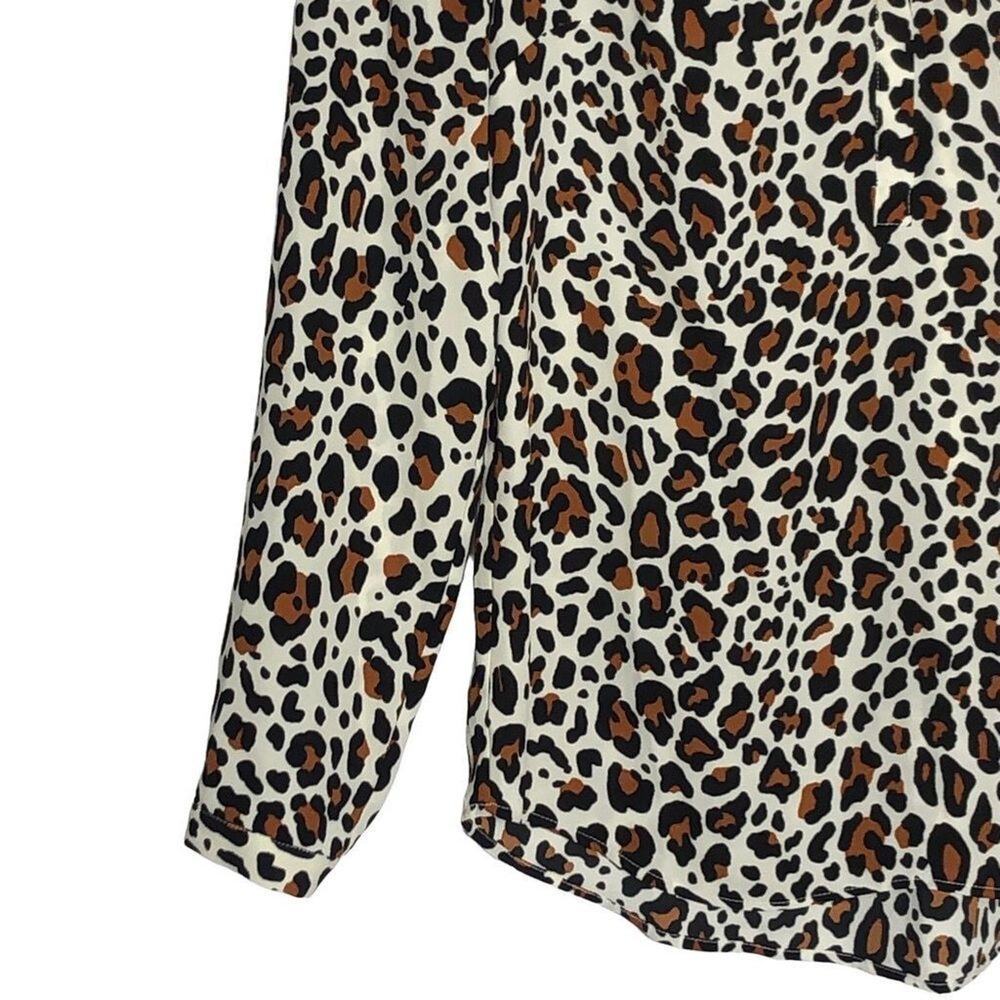 Talbots Slouchy Leopard Print Blouse Small Petite… - image 6